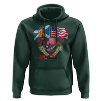Scottish American Heritage Month Hoodie Bagpipe Vintage Scottish American Flag Thistle