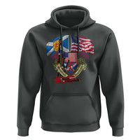 Scottish American Heritage Month Hoodie Bagpipe Vintage Scottish American Flag Thistle