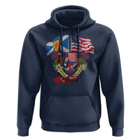 Scottish American Heritage Month Hoodie Bagpipe Vintage Scottish American Flag Thistle