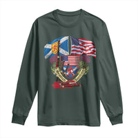Scottish American Heritage Month Long Sleeve Shirt Bagpipe Vintage Scottish American Flag Thistle