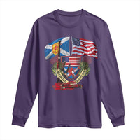 Scottish American Heritage Month Long Sleeve Shirt Bagpipe Vintage Scottish American Flag Thistle