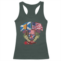 Scottish American Heritage Month Racerback Tank Top Bagpipe Vintage Scottish American Flag Thistle