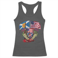 Scottish American Heritage Month Racerback Tank Top Bagpipe Vintage Scottish American Flag Thistle
