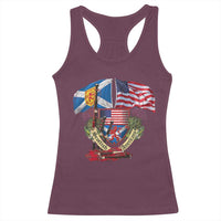 Scottish American Heritage Month Racerback Tank Top Bagpipe Vintage Scottish American Flag Thistle