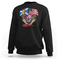 Scottish American Heritage Month Sweatshirt Bagpipe Vintage Scottish American Flag Thistle