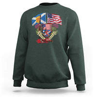 Scottish American Heritage Month Sweatshirt Bagpipe Vintage Scottish American Flag Thistle