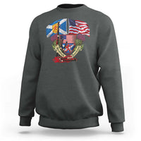 Scottish American Heritage Month Sweatshirt Bagpipe Vintage Scottish American Flag Thistle