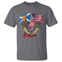 Scottish American Heritage Month T Shirt Bagpipe Vintage Scottish American Flag Thistle