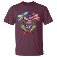 Scottish American Heritage Month T Shirt Bagpipe Vintage Scottish American Flag Thistle