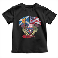 Scottish American Heritage Month Toddler T Shirt Bagpipe Vintage Scottish American Flag Thistle