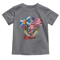 Scottish American Heritage Month Toddler T Shirt Bagpipe Vintage Scottish American Flag Thistle