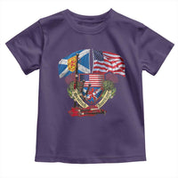 Scottish American Heritage Month Toddler T Shirt Bagpipe Vintage Scottish American Flag Thistle