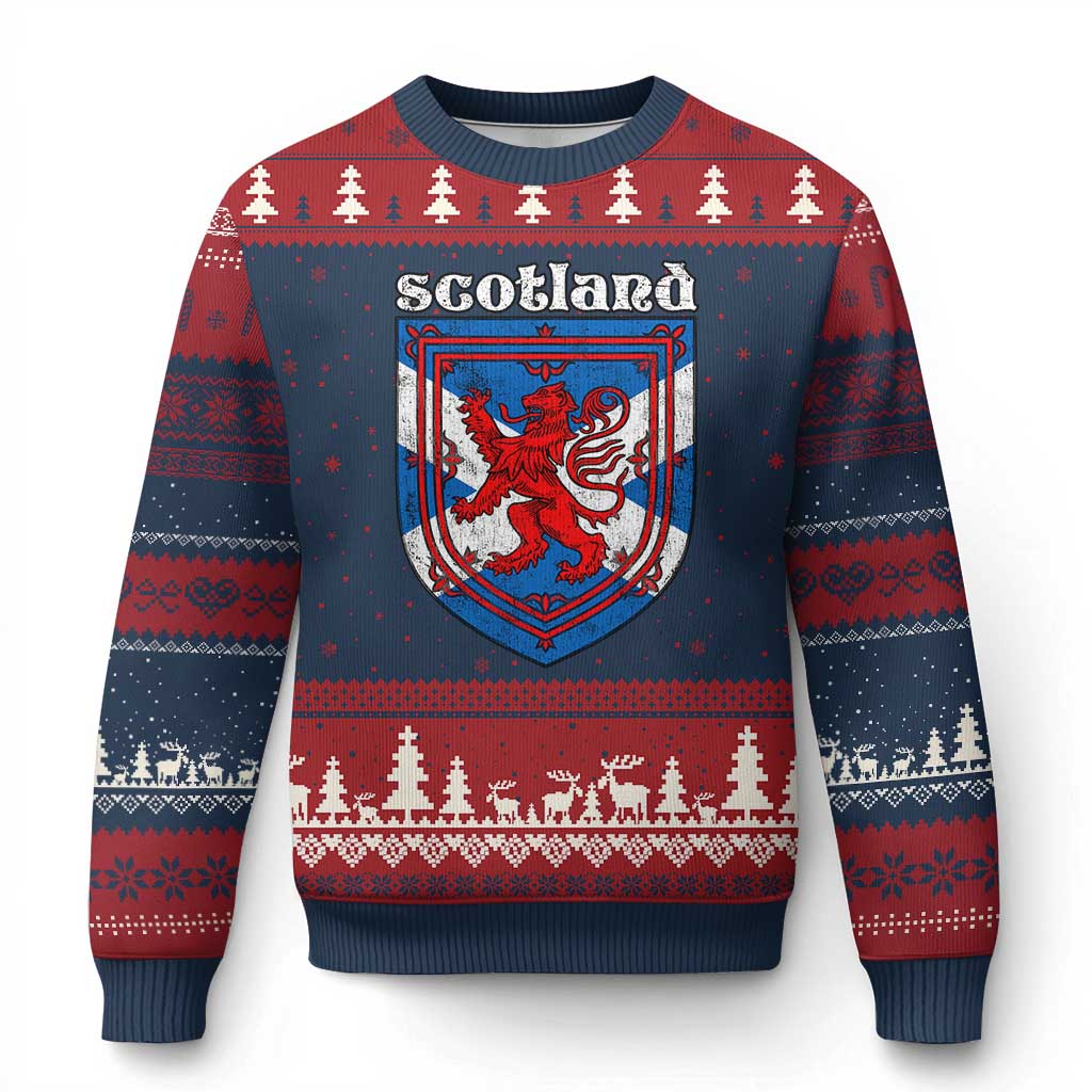 Scottish Pride Ugly Christmas Sweater Scottish Rampant Lion Flag Scotland Coat of Arms - Wonder Print Shop