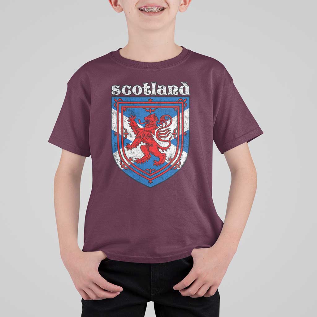 Scottish Pride T Shirt For Kid Scottish Rampant Lion Flag Scotland Coat of Arms