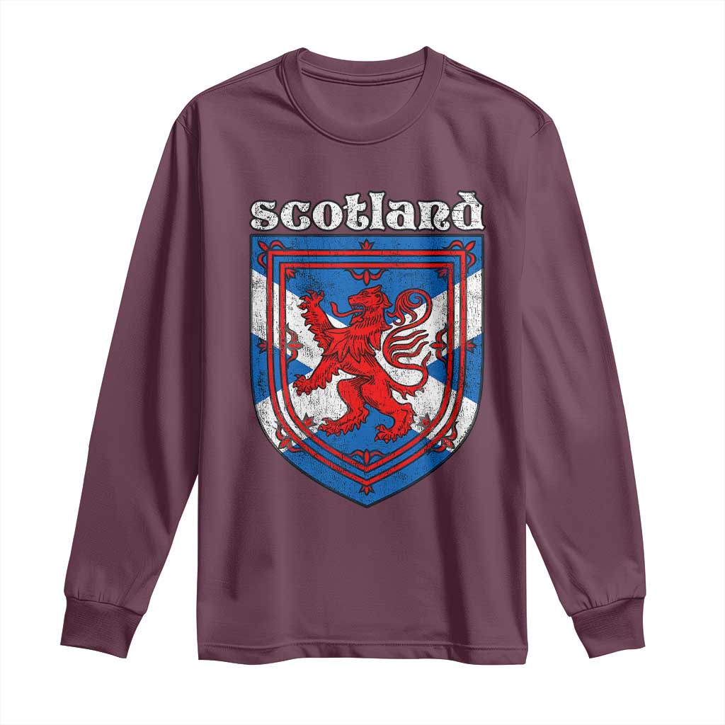 Scottish Pride Long Sleeve Shirt Scottish Rampant Lion Flag Scotland Coat of Arms