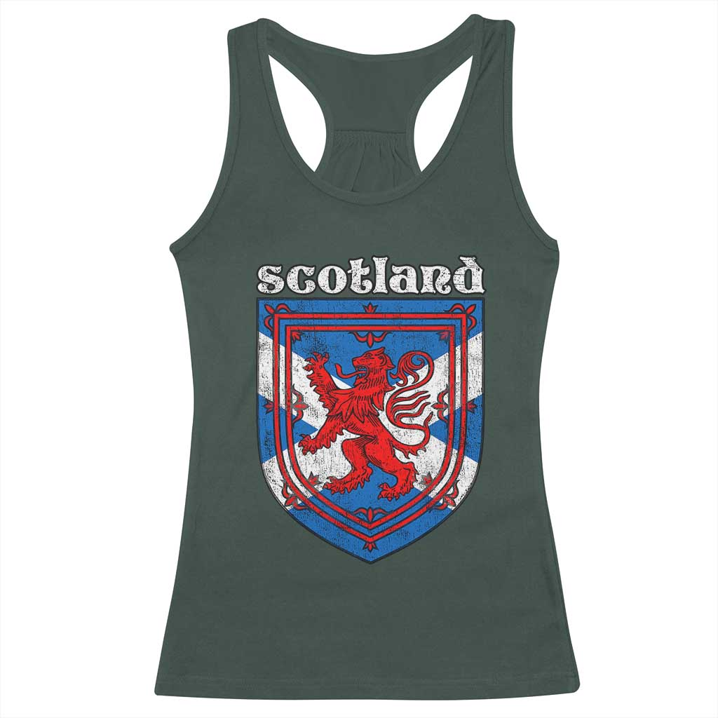 Scottish Pride Racerback Tank Top Scottish Rampant Lion Flag Scotland Coat of Arms