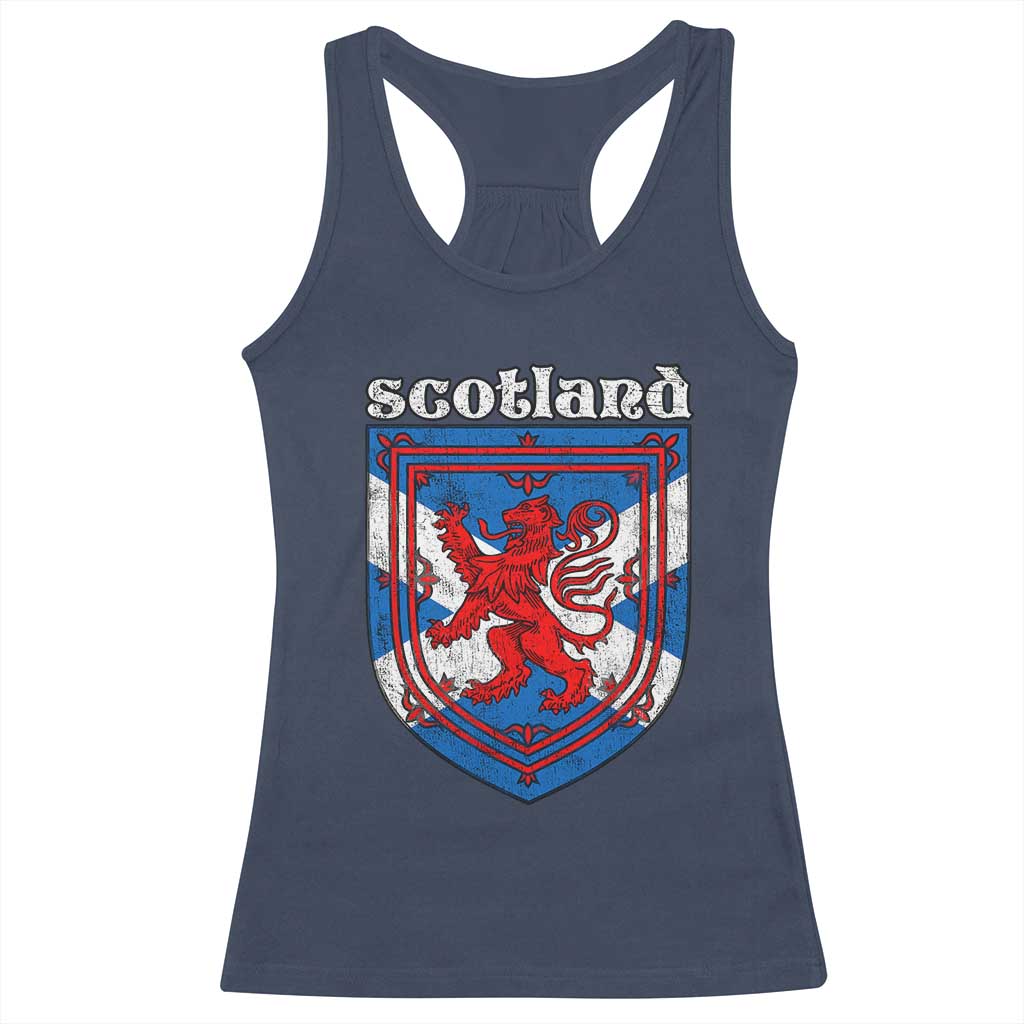 Scottish Pride Racerback Tank Top Scottish Rampant Lion Flag Scotland Coat of Arms