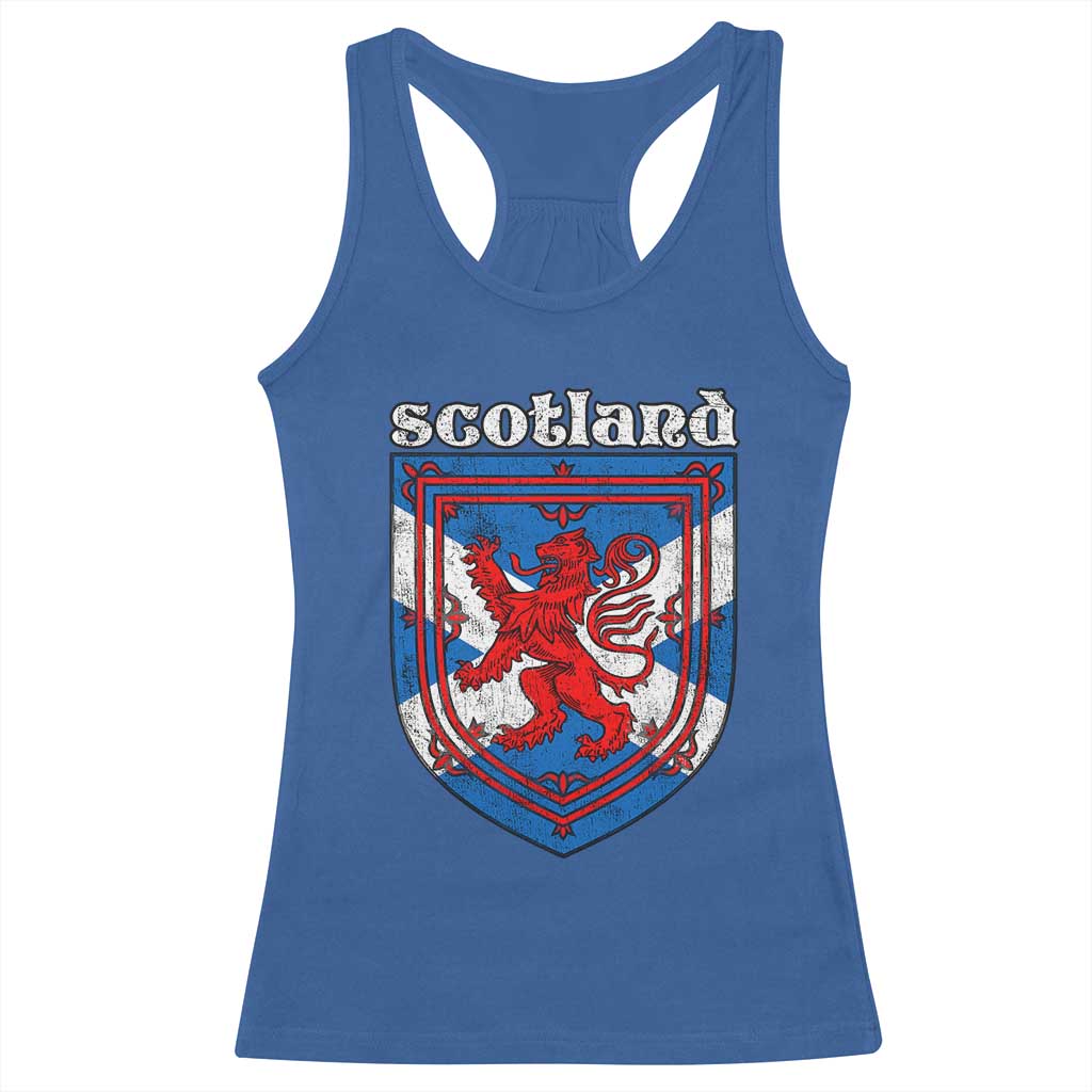 Scottish Pride Racerback Tank Top Scottish Rampant Lion Flag Scotland Coat of Arms