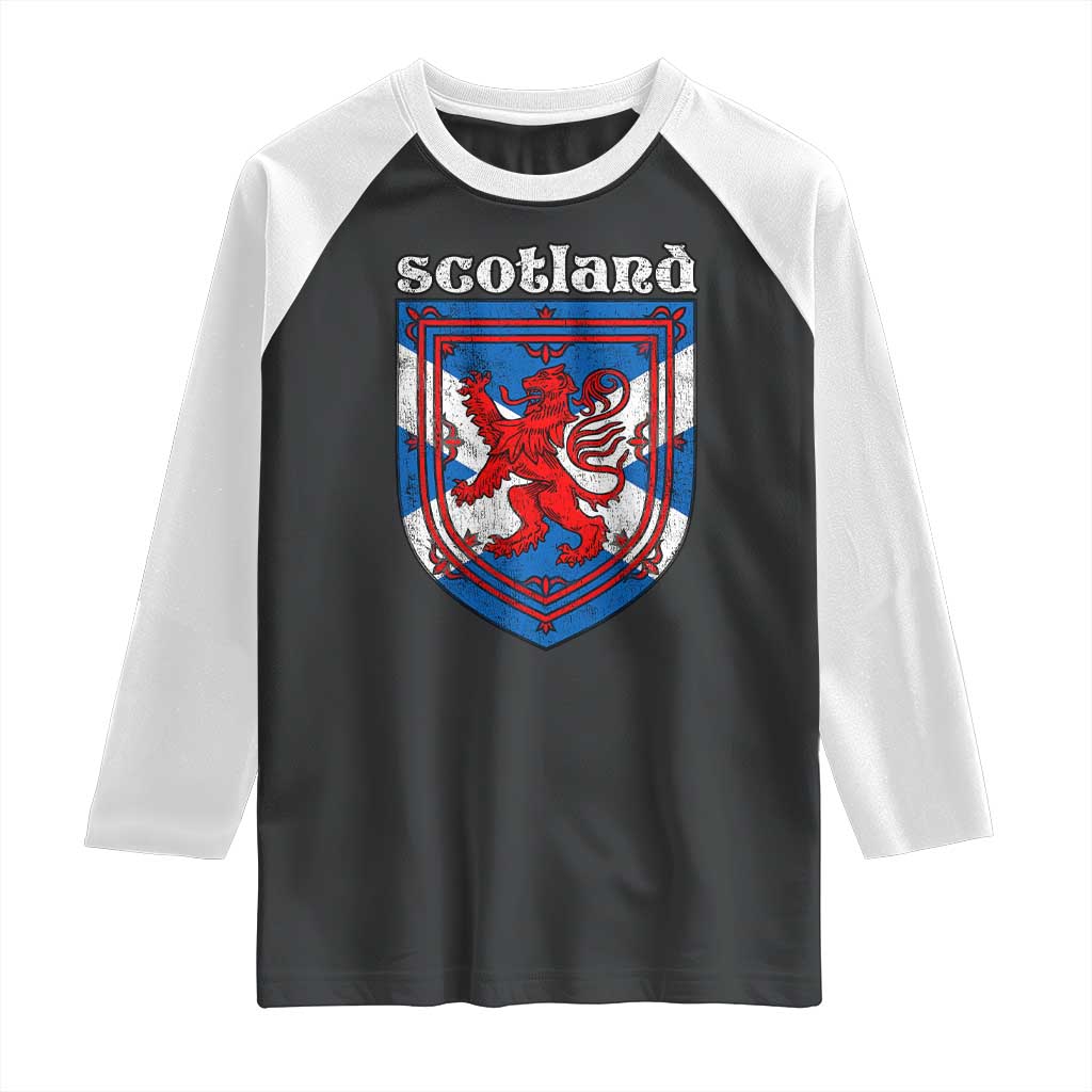 Scottish Pride Raglan Shirt Scottish Rampant Lion Flag Scotland Coat of Arms