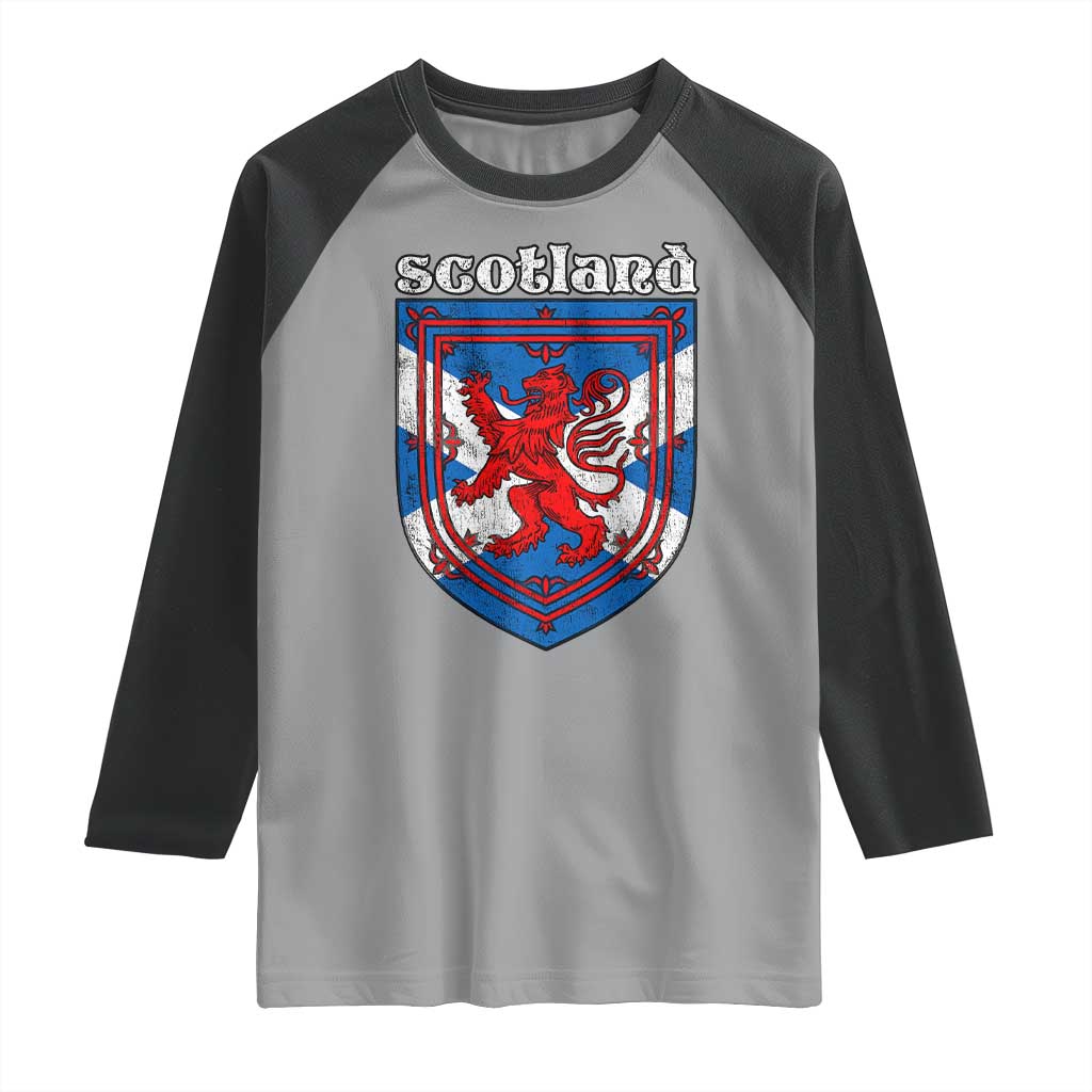 Scottish Pride Raglan Shirt Scottish Rampant Lion Flag Scotland Coat of Arms
