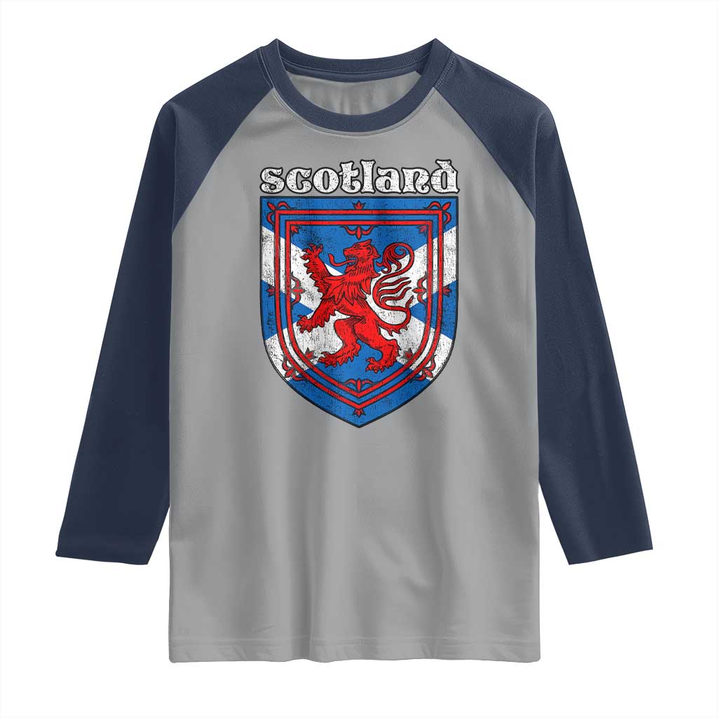 Scottish Pride Raglan Shirt Scottish Rampant Lion Flag Scotland Coat of Arms