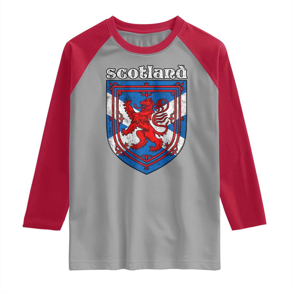 Scottish Pride Raglan Shirt Scottish Rampant Lion Flag Scotland Coat of Arms