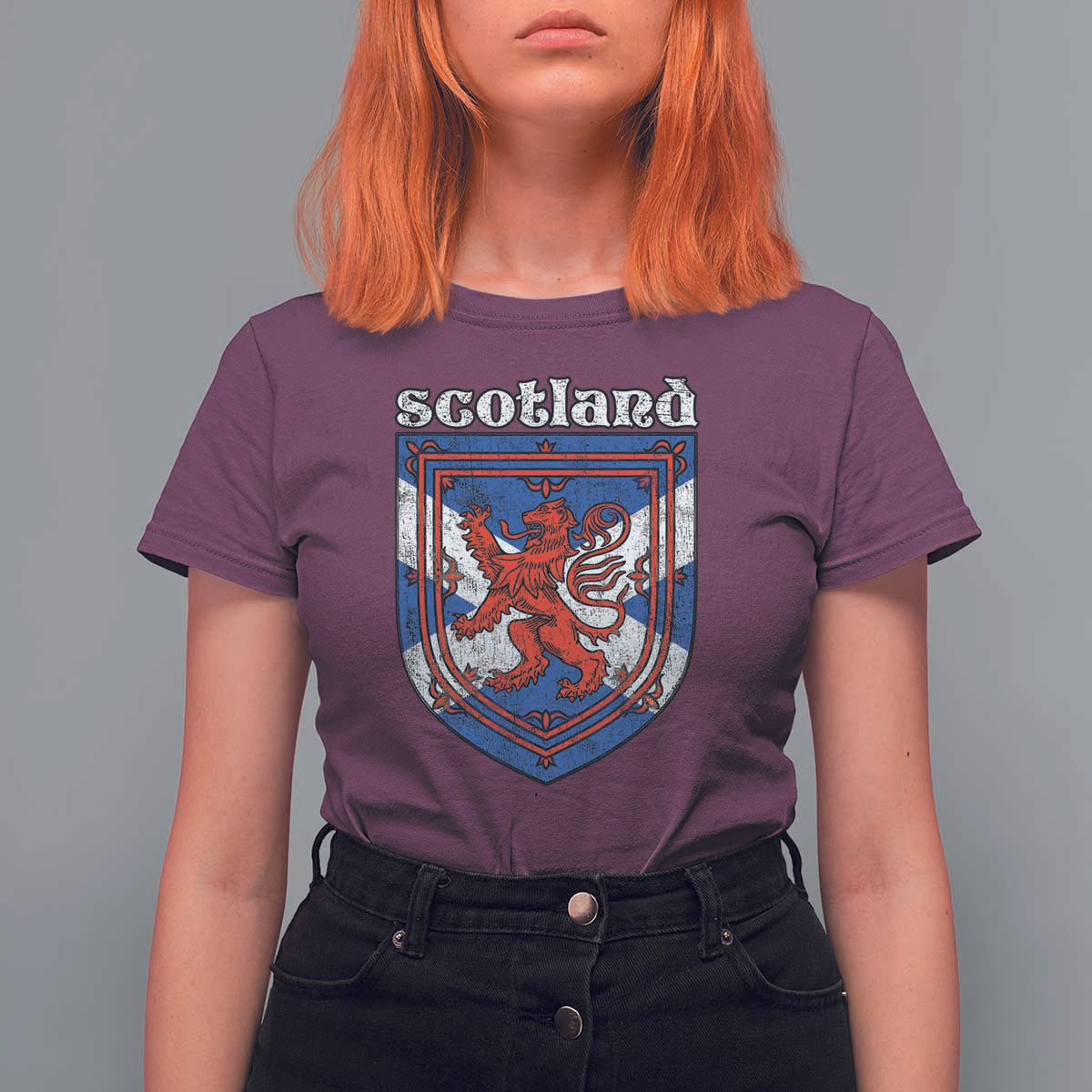 Scottish Pride T Shirt For Women Scottish Rampant Lion Flag Scotland Coat of Arms