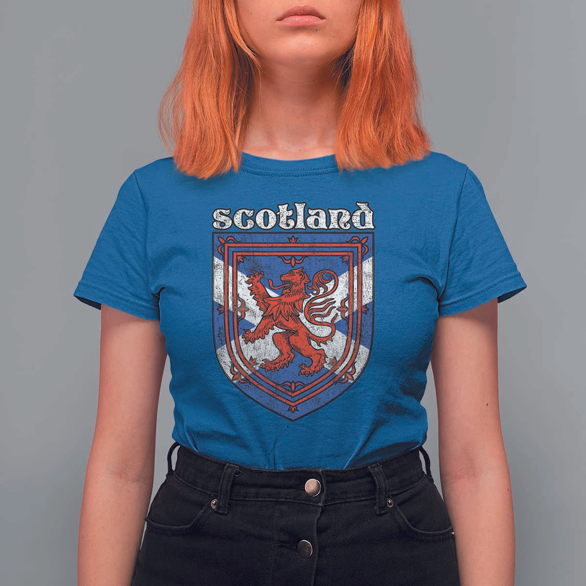 Scottish Pride T Shirt For Women Scottish Rampant Lion Flag Scotland Coat of Arms