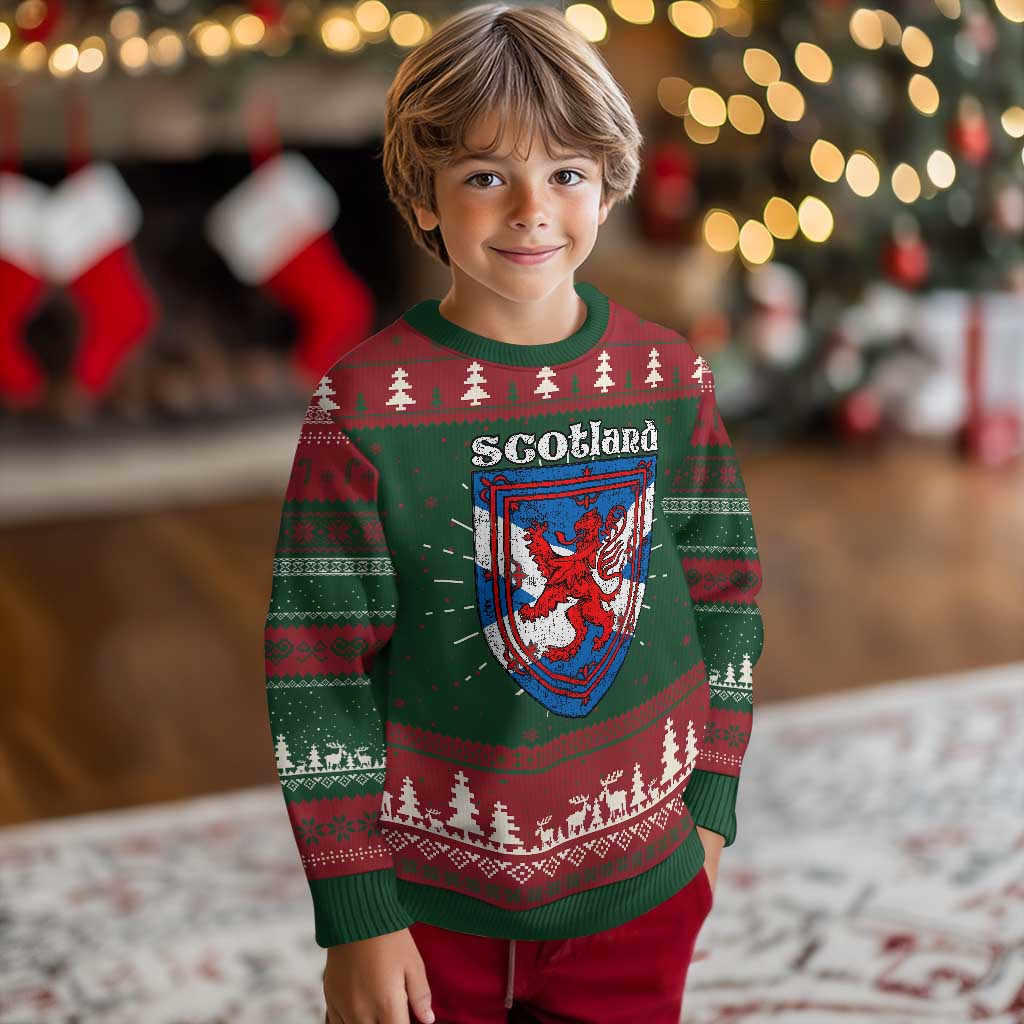 Scottish Pride Knitted Sweatshirt Scottish Rampant Lion Flag Scotland Coat of Arms - Wonder Print Shop