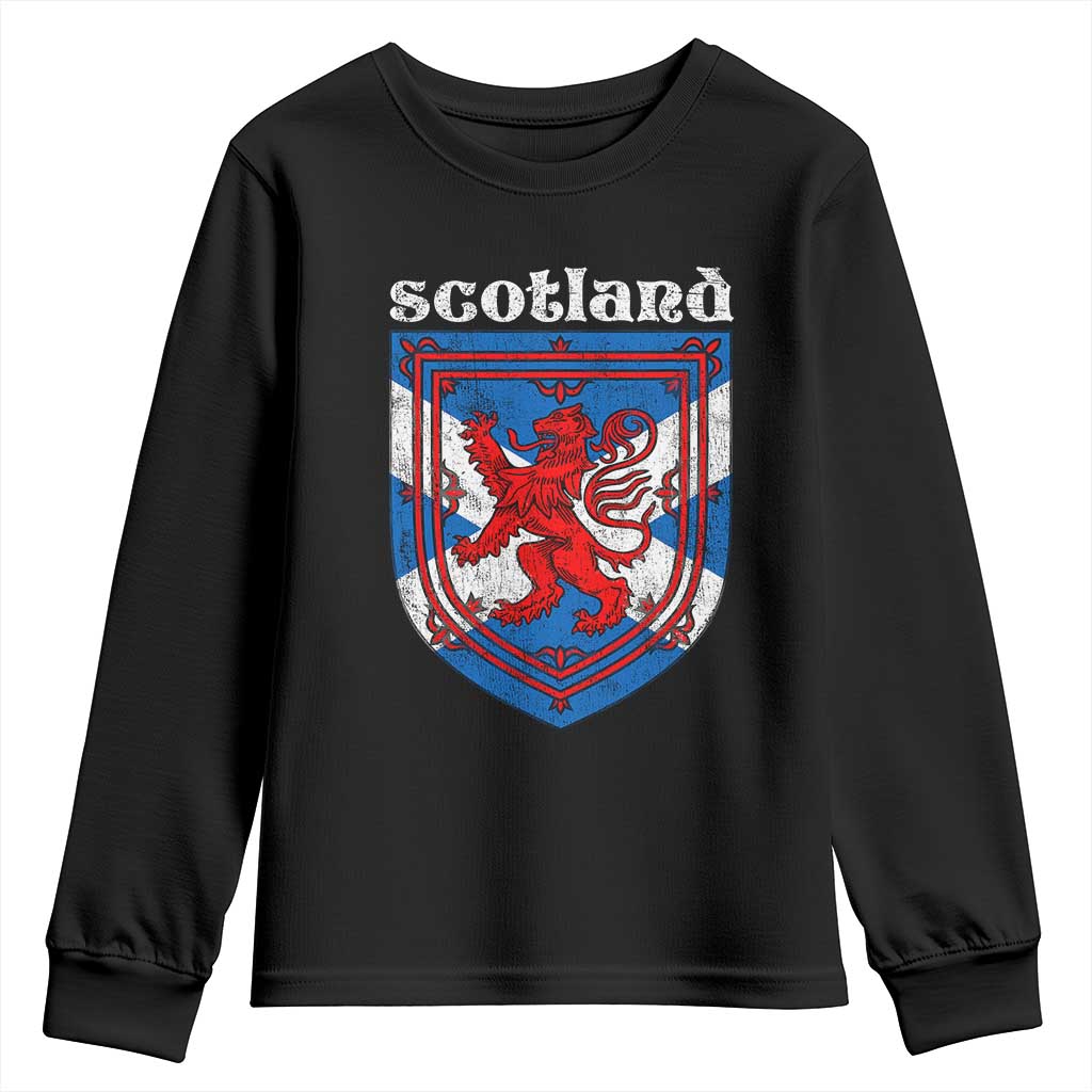 Scottish Pride Youth Sweatshirt Scottish Rampant Lion Flag Scotland Coat of Arms