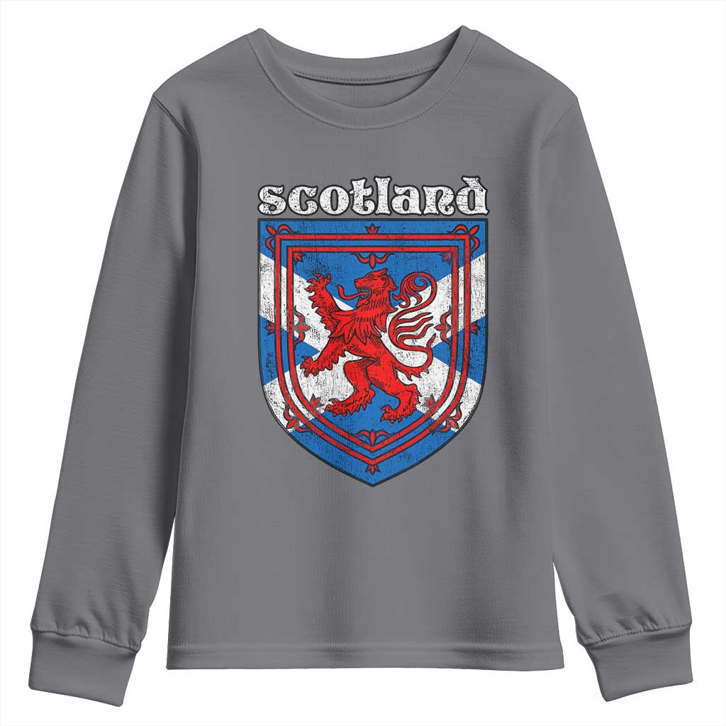 Scottish Pride Youth Sweatshirt Scottish Rampant Lion Flag Scotland Coat of Arms
