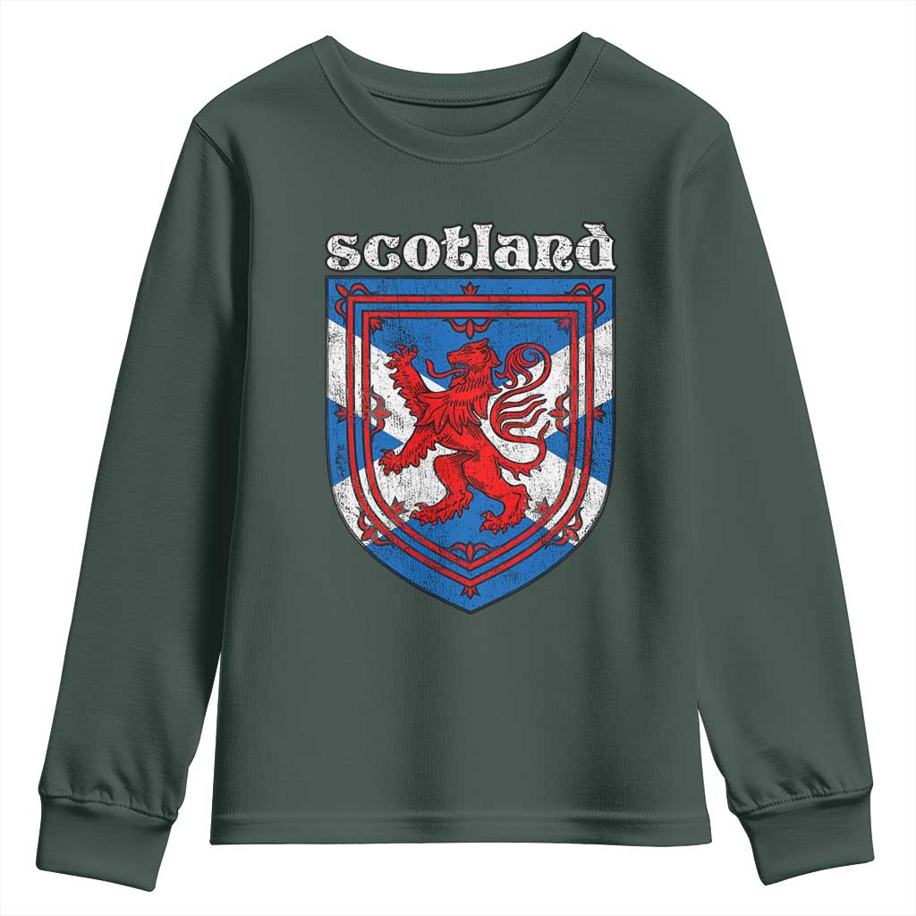 Scottish Pride Youth Sweatshirt Scottish Rampant Lion Flag Scotland Coat of Arms