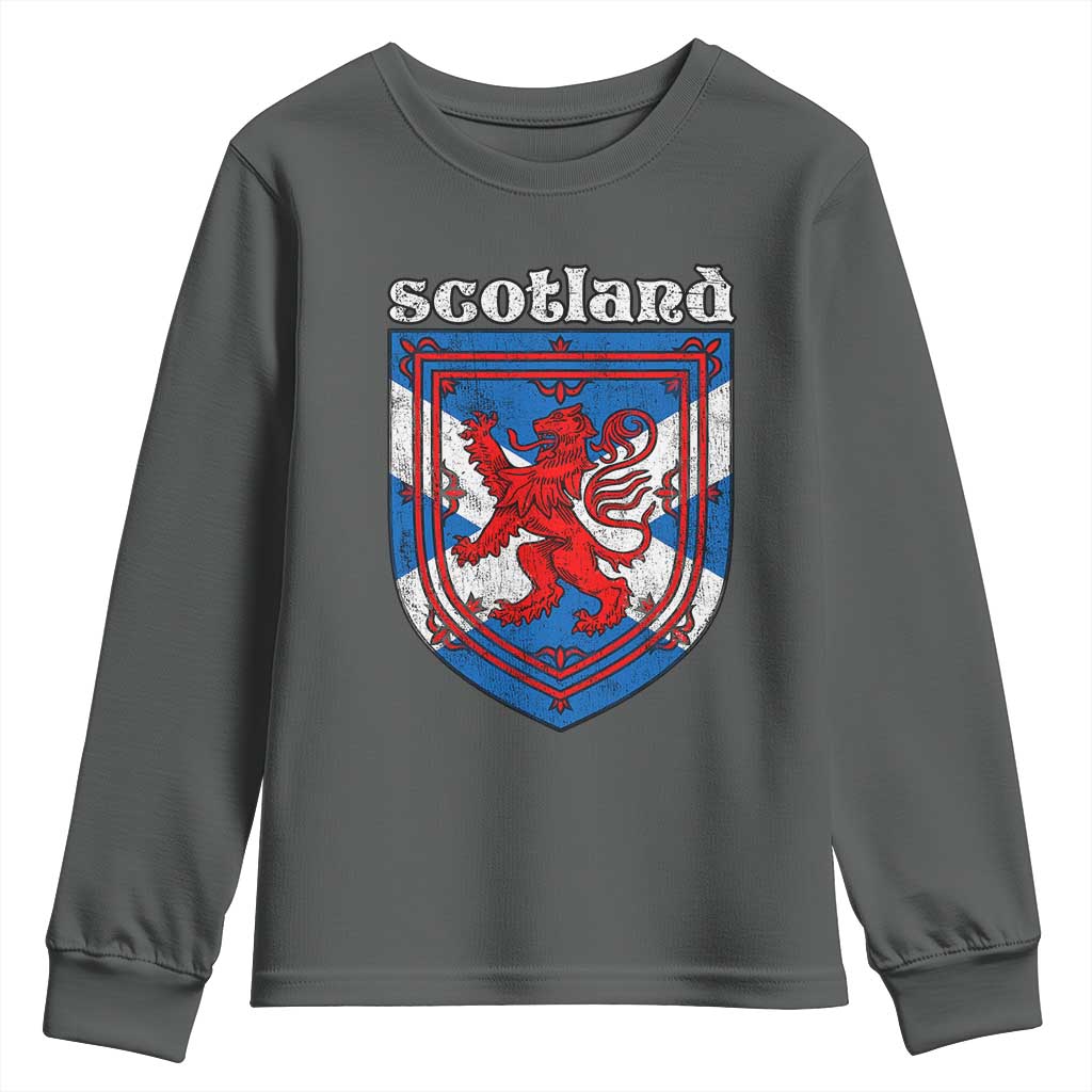 Scottish Pride Youth Sweatshirt Scottish Rampant Lion Flag Scotland Coat of Arms