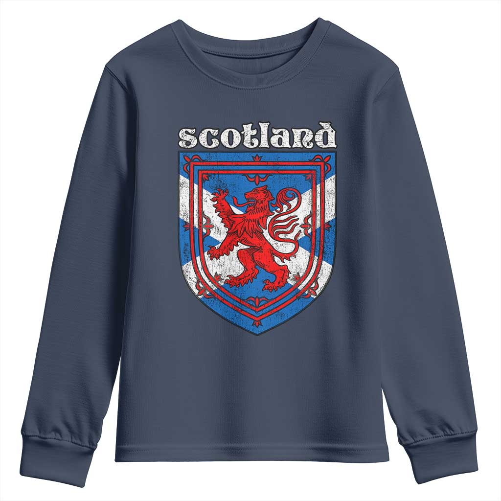 Scottish Pride Youth Sweatshirt Scottish Rampant Lion Flag Scotland Coat of Arms