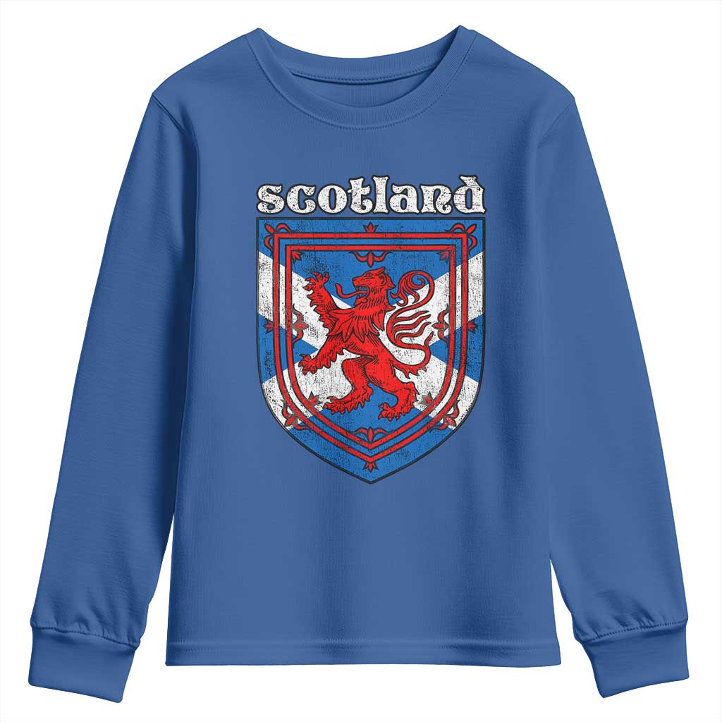 Scottish Pride Youth Sweatshirt Scottish Rampant Lion Flag Scotland Coat of Arms