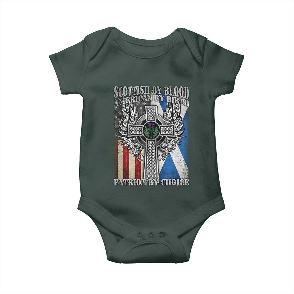 Scottish American Baby Onesie Scottish By Blood American By Birth Patriot By Choice