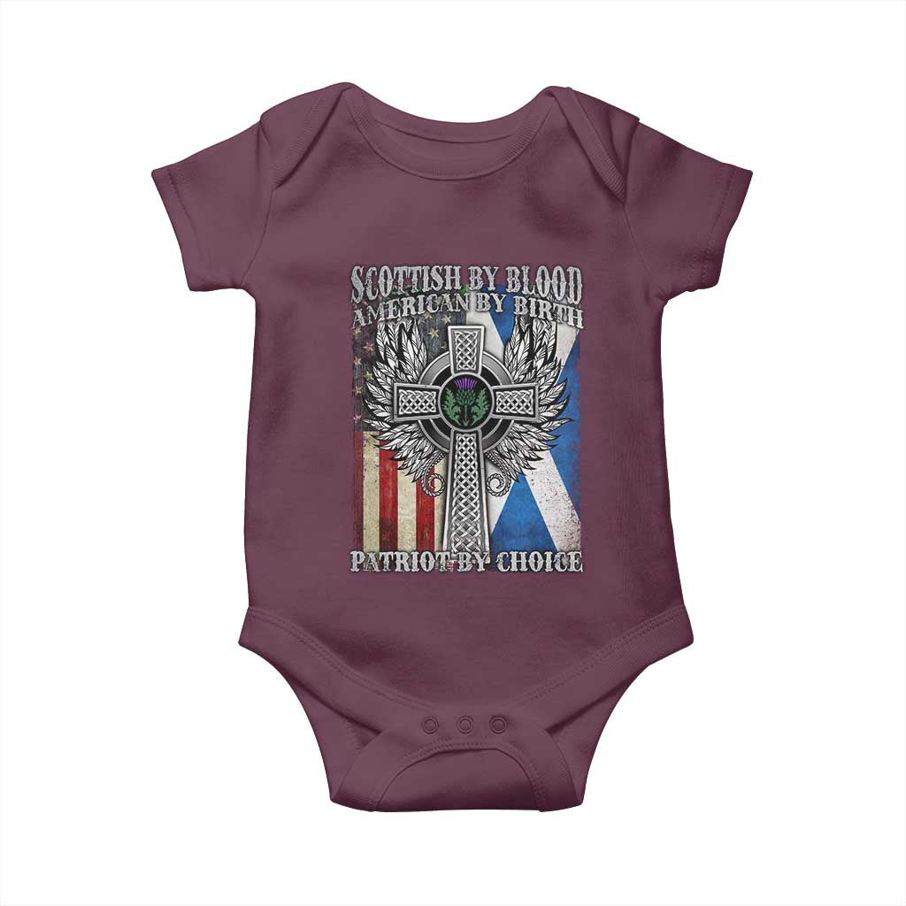 Scottish American Baby Onesie Scottish By Blood American By Birth Patriot By Choice