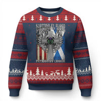 Scottish American Ugly Christmas Sweater Scottish By Blood American By Birth Patriot By Choice - Wonder Print Shop