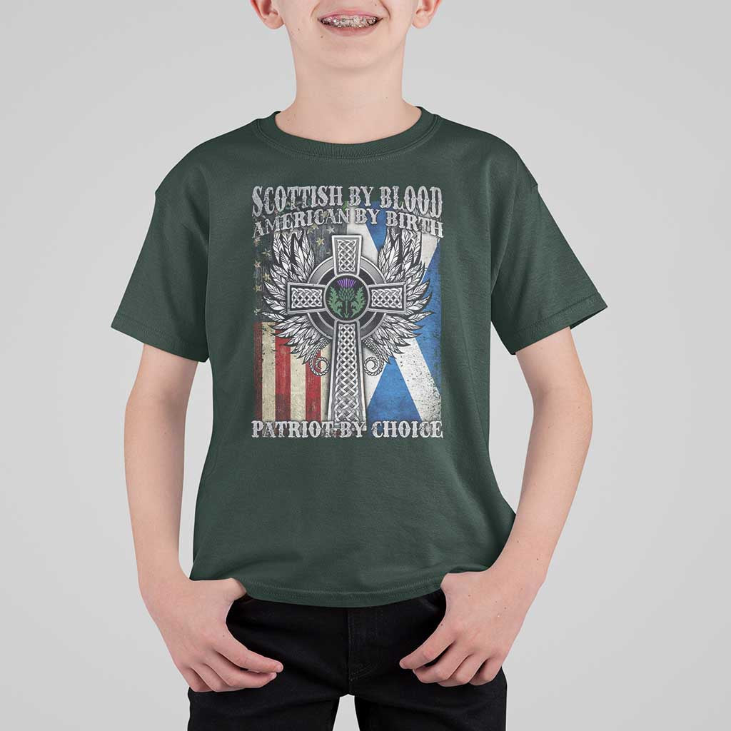 Scottish American T Shirt For Kid Scottish By Blood American By Birth Patriot By Choice