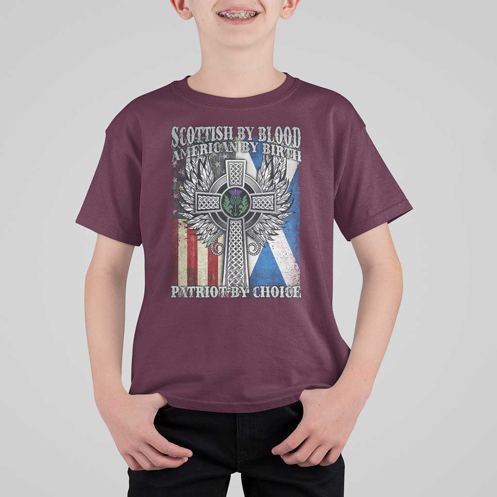 Scottish American T Shirt For Kid Scottish By Blood American By Birth Patriot By Choice