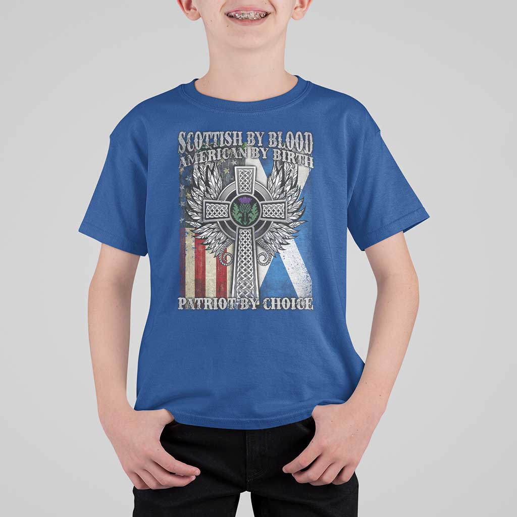 Scottish American T Shirt For Kid Scottish By Blood American By Birth Patriot By Choice