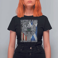 Scottish American T Shirt For Women Scottish By Blood American By Birth Patriot By Choice