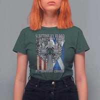 Scottish American T Shirt For Women Scottish By Blood American By Birth Patriot By Choice
