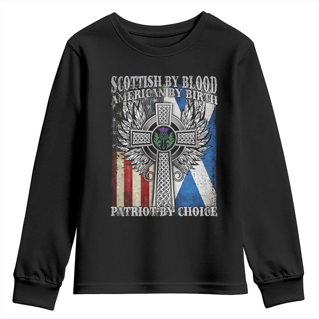 Scottish American Youth Sweatshirt Scottish By Blood American By Birth Patriot By Choice