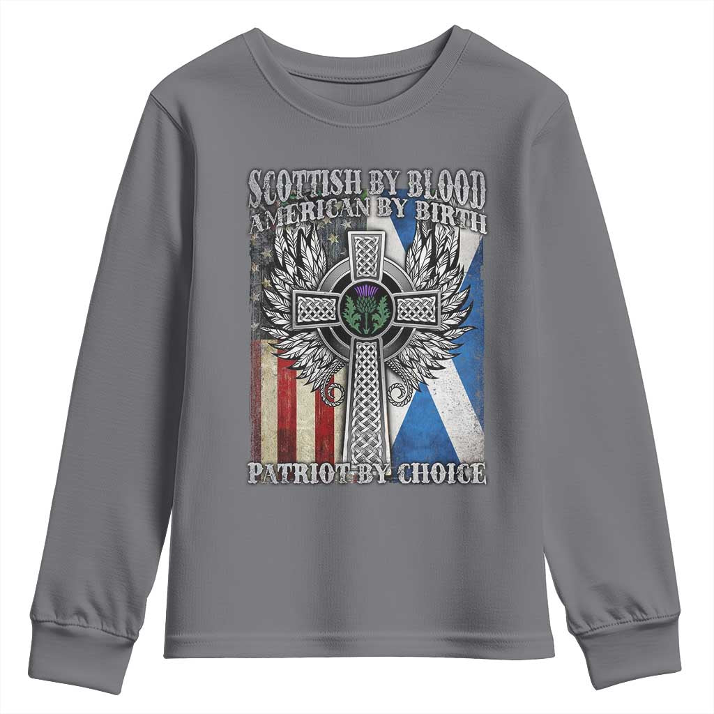 Scottish American Youth Sweatshirt Scottish By Blood American By Birth Patriot By Choice