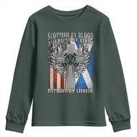Scottish American Youth Sweatshirt Scottish By Blood American By Birth Patriot By Choice