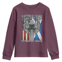 Scottish American Youth Sweatshirt Scottish By Blood American By Birth Patriot By Choice