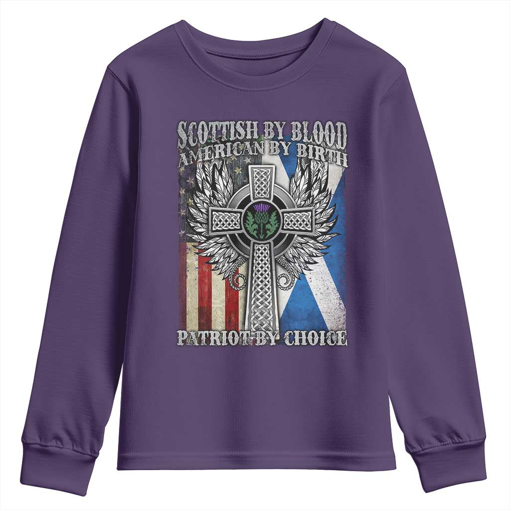 Scottish American Youth Sweatshirt Scottish By Blood American By Birth Patriot By Choice