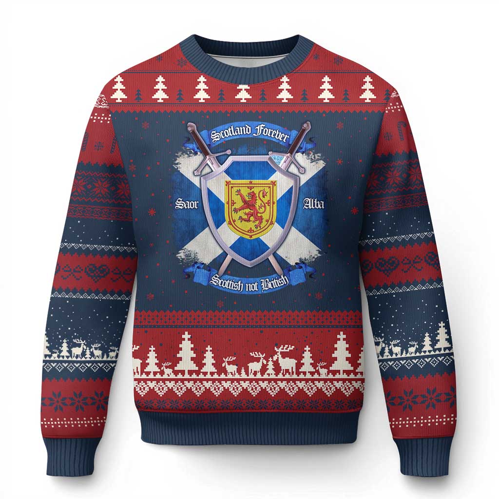 Scotland Forever Saor Alba Scottish Not British Ugly Christmas Sweater Scottish Pride - Wonder Print Shop
