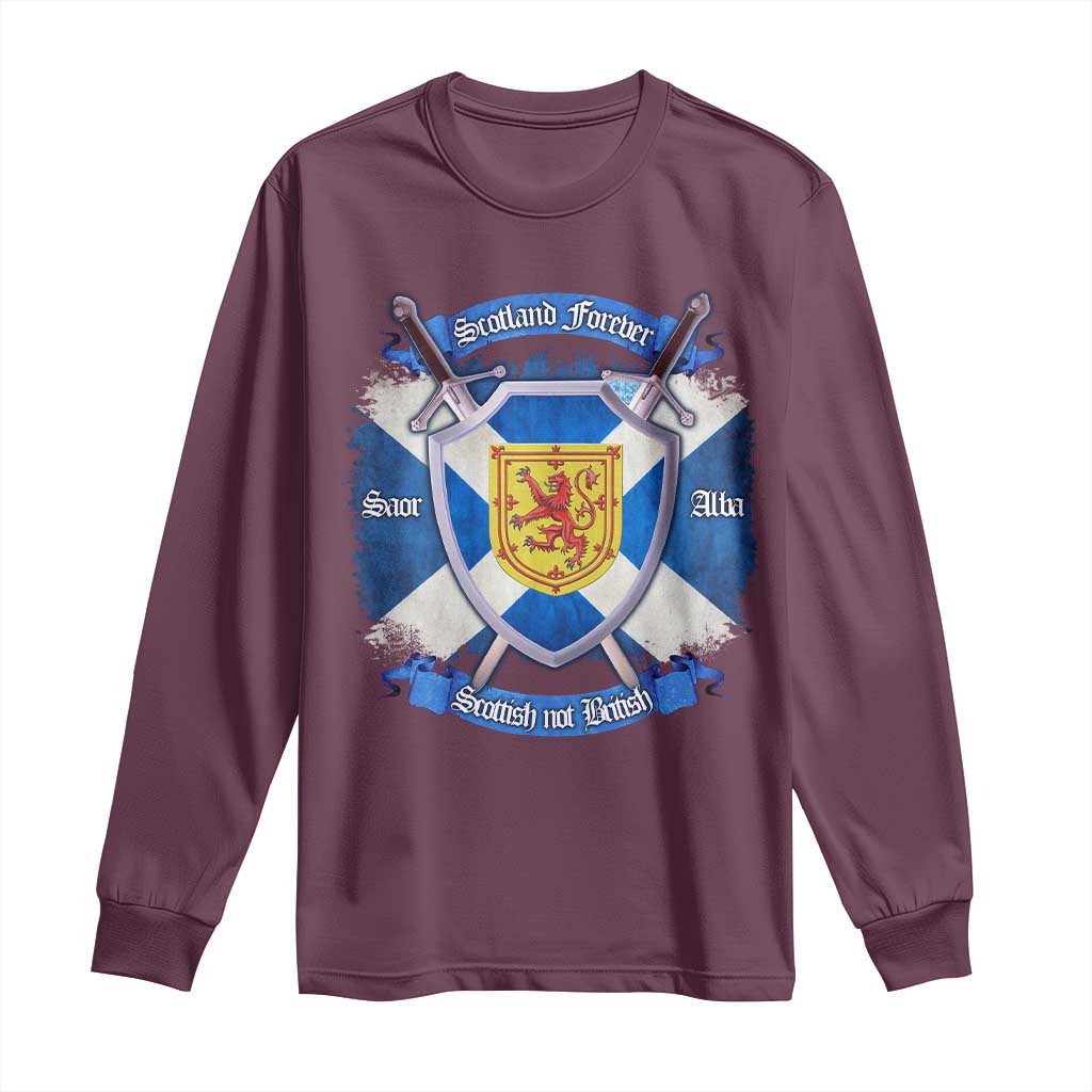 Scotland Forever Saor Alba Scottish Not British Long Sleeve Shirt Scottish Pride